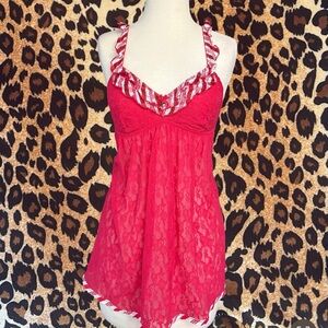 VS vintage jingle bells lace candy cane
Christmas babydoll lingerie S-M⋆꙳•❅*•